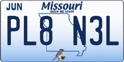 MO license plate PL8N3L