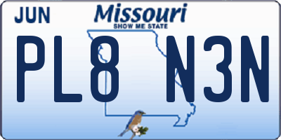 MO license plate PL8N3N