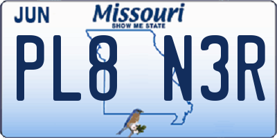 MO license plate PL8N3R