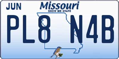 MO license plate PL8N4B