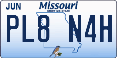 MO license plate PL8N4H