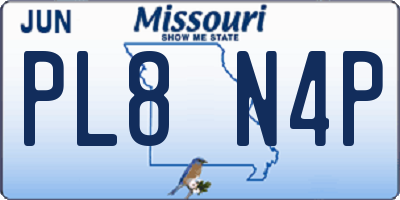 MO license plate PL8N4P