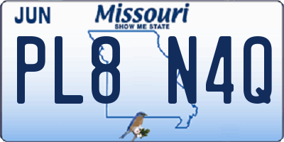 MO license plate PL8N4Q
