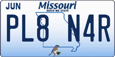 MO license plate PL8N4R