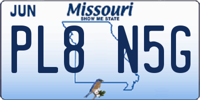 MO license plate PL8N5G