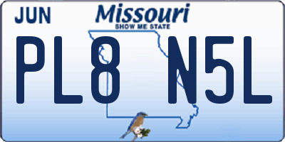 MO license plate PL8N5L