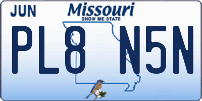 MO license plate PL8N5N