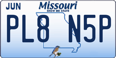 MO license plate PL8N5P