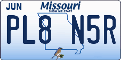 MO license plate PL8N5R