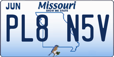 MO license plate PL8N5V