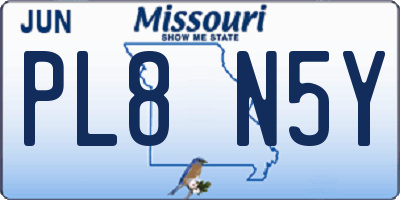 MO license plate PL8N5Y