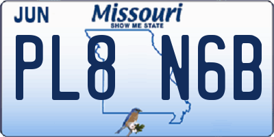 MO license plate PL8N6B