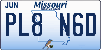 MO license plate PL8N6D