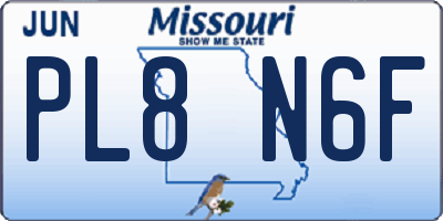 MO license plate PL8N6F