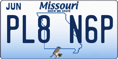 MO license plate PL8N6P