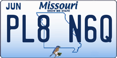 MO license plate PL8N6Q