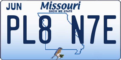 MO license plate PL8N7E