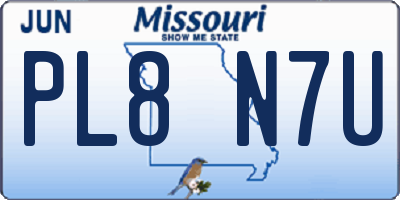 MO license plate PL8N7U