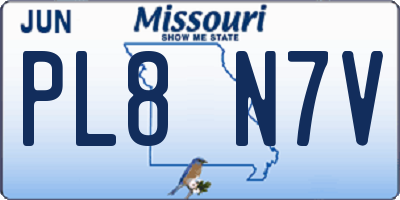 MO license plate PL8N7V