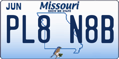 MO license plate PL8N8B