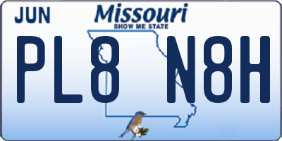 MO license plate PL8N8H