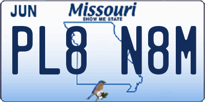 MO license plate PL8N8M