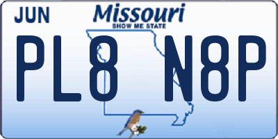 MO license plate PL8N8P