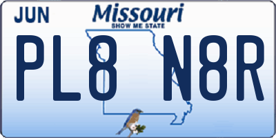 MO license plate PL8N8R