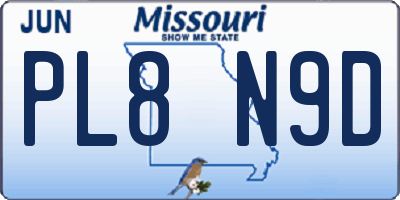 MO license plate PL8N9D