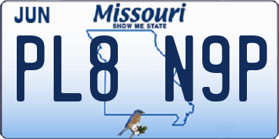 MO license plate PL8N9P