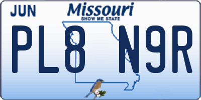 MO license plate PL8N9R