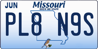 MO license plate PL8N9S