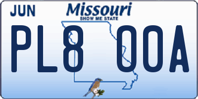 MO license plate PL8O0A