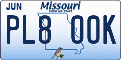 MO license plate PL8O0K