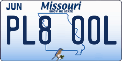MO license plate PL8O0L