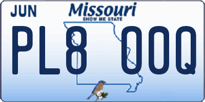 MO license plate PL8O0Q