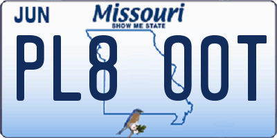 MO license plate PL8O0T