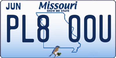 MO license plate PL8O0U