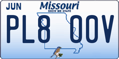 MO license plate PL8O0V