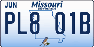 MO license plate PL8O1B