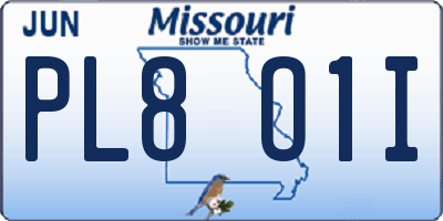 MO license plate PL8O1I