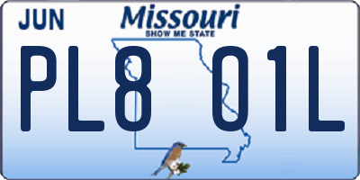 MO license plate PL8O1L