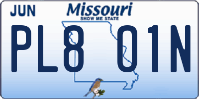 MO license plate PL8O1N