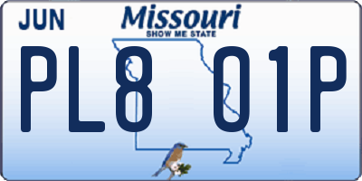 MO license plate PL8O1P