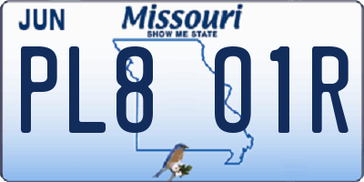 MO license plate PL8O1R