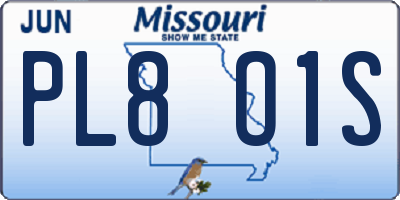 MO license plate PL8O1S