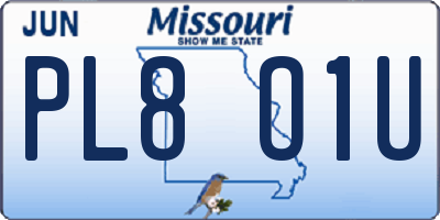 MO license plate PL8O1U