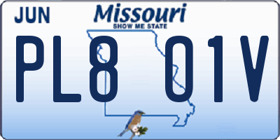 MO license plate PL8O1V