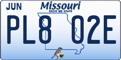 MO license plate PL8O2E