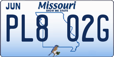 MO license plate PL8O2G